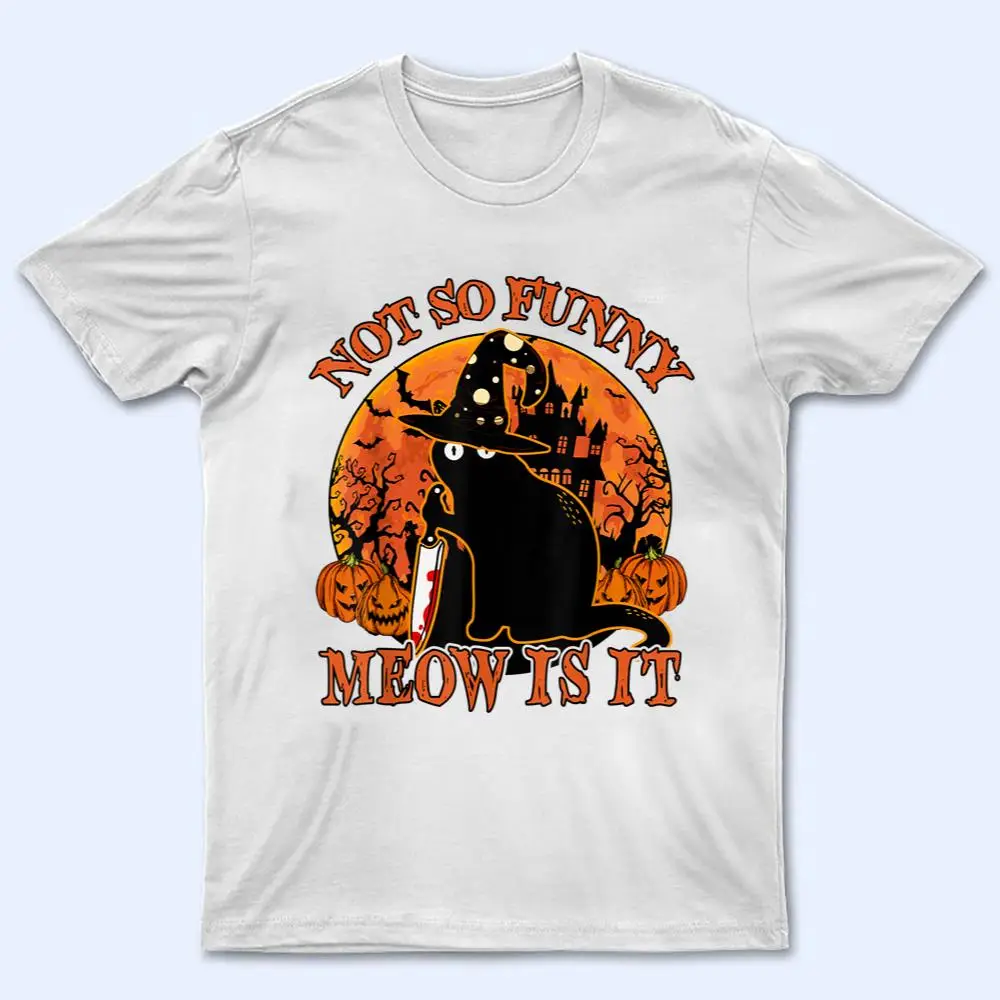 Black Cat Halloween- Not So Funny Meow Is It Lover Gift T Shirt Black Cat Halloween- Not So Funny Meow Is It Lover Gift T Shirt