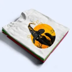 Black Cat Moon Funny Halloween Costume Witch Hat And Moon T Shirt Black Cat Moon Funny Halloween Costume Witch Hat And Moon T Shirt