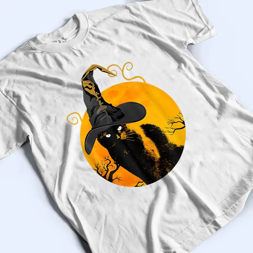 Black-Cat-Moon-Funny-Halloween-Costume-Witch-Hat-And-Moon-T-Shirt-2 Black Cat Moon Funny Halloween Costume Witch Hat And Moon T Shirt