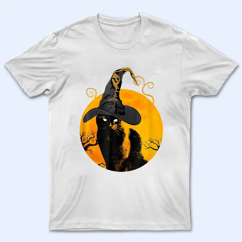Black Cat Moon Funny Halloween Costume Witch Hat And Moon T Shirt Black Cat Moon Funny Halloween Costume Witch Hat And Moon T Shirt