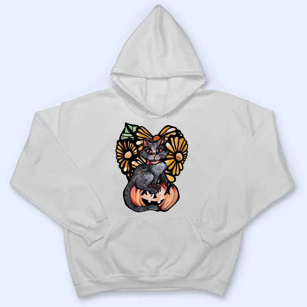 Black-Cat-Pumpkin-Jack-O-Lantern-Daisy-T-Shirt-3 Black Cat Pumpkin Jack O Lantern Daisy T Shirt