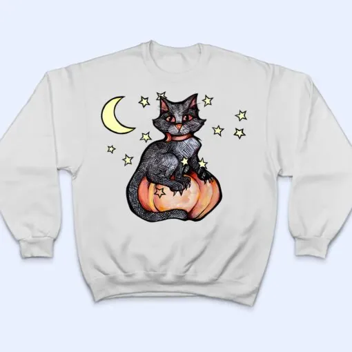 Black Cat Pumpkin Patch Cute Autumn T Shirt