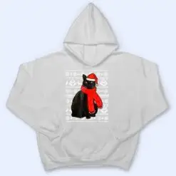 Black Cat Santa Hat Ugly Christmas Sweater Funny Xmas Pajama T Shirt Black Cat Santa Hat Ugly Christmas Sweater Funny Xmas Pajama T Shirt