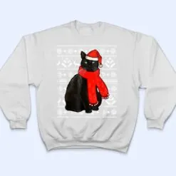 Black Cat Santa Hat Ugly Christmas Sweater Funny Xmas Pajama T Shirt Black Cat Santa Hat Ugly Christmas Sweater Funny Xmas Pajama T Shirt