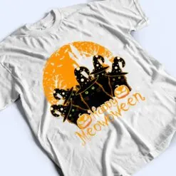 Black Cat Witch Hat Halloween-Shirt Happy Meowloween Vintage Premium T Shirt Black Cat Witch Hat Halloween-Shirt Happy Meowloween Vintage Premium T Shirt