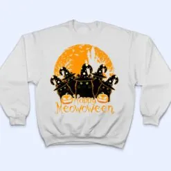 Black Cat Witch Hat Halloween-Shirt Happy Meowloween Vintage Premium T Shirt Black Cat Witch Hat Halloween-Shirt Happy Meowloween Vintage Premium T Shirt