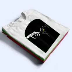 Black Cat Yellow Eyes Skeleton Hand Boop Halloween Costumes T Shirt Black Cat Yellow Eyes Skeleton Hand Boop Halloween Costumes T Shirt