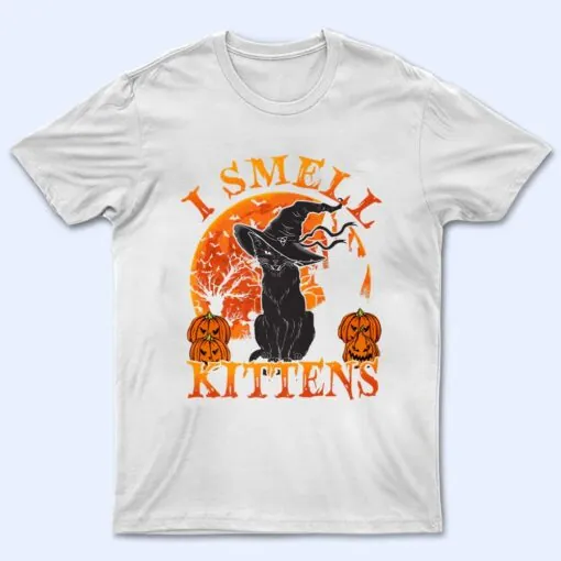 Black-Cats Moon Pumpkin Funny Halloween Horror Gift Vintage Premium T Shirt
