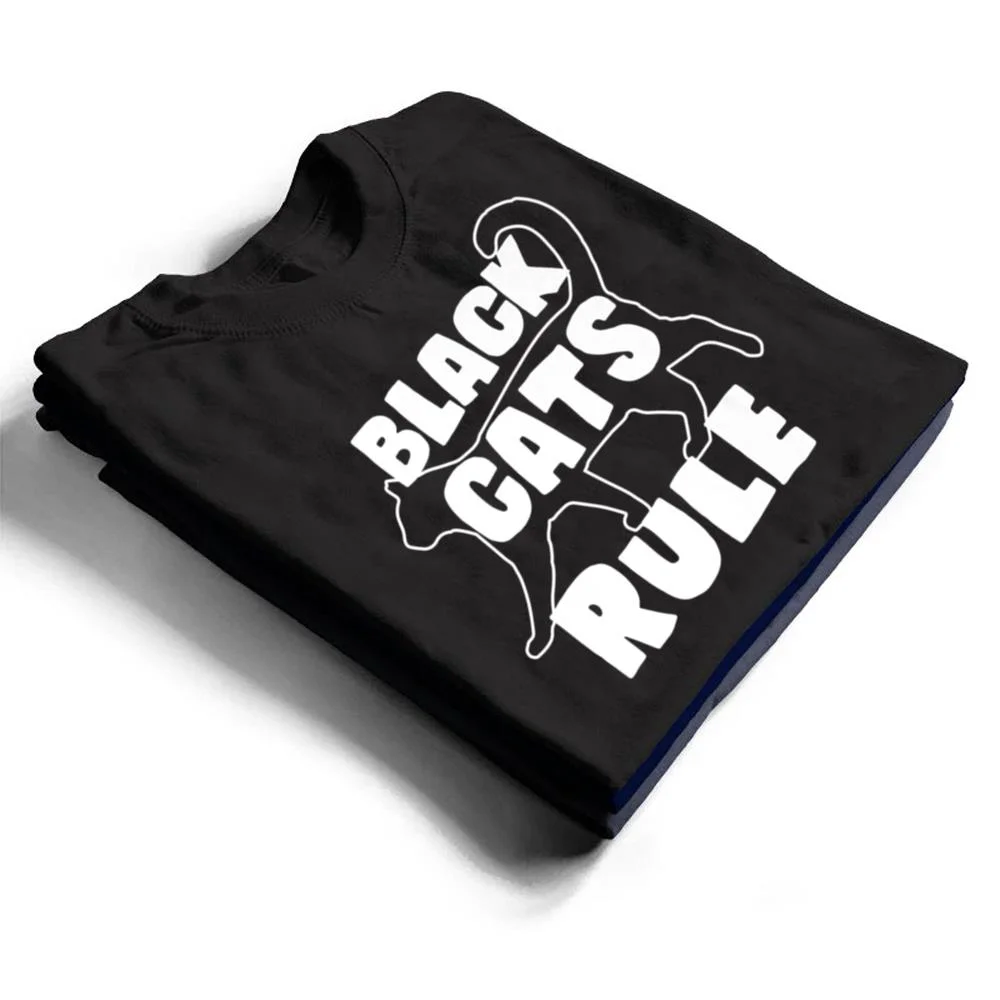 Black Cats Rule Dad Kitty Daddy Cat Mom Christmas Father Premium_3 T Shirt