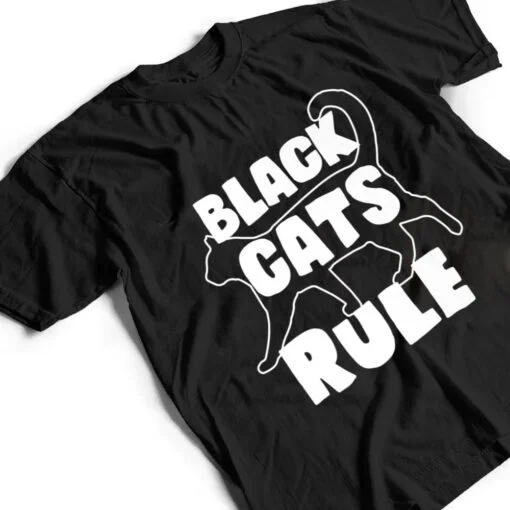 Black Cats Rule Dad Kitty Daddy Cat Mom Christmas Father Premium_3 T Shirt