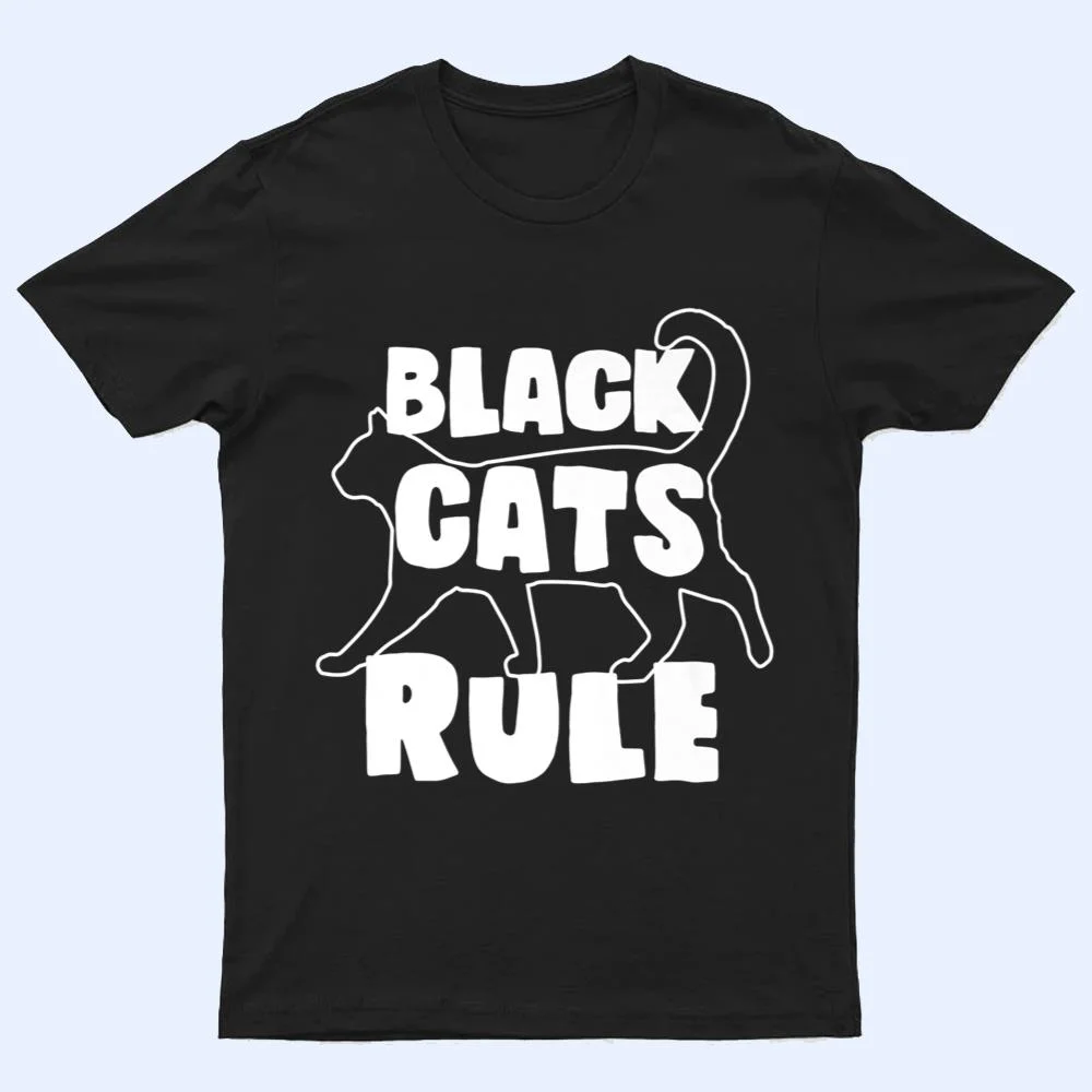 Black Cats Rule Dad Kitty Daddy Cat Mom Christmas Father Premium_3 T Shirt