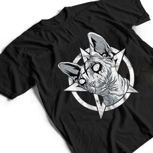 Black Metal Sphynx Cat Goth and Death Metal Sphinx Occult T Shirt