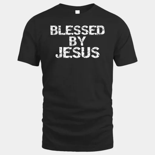 Blessed By Jesus Distressed Grunge Christian