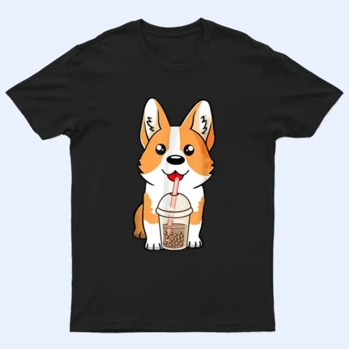 Boba Milk Tea Corgi Dog Puppy Lover Kawaii Japanese Anime T Shirt