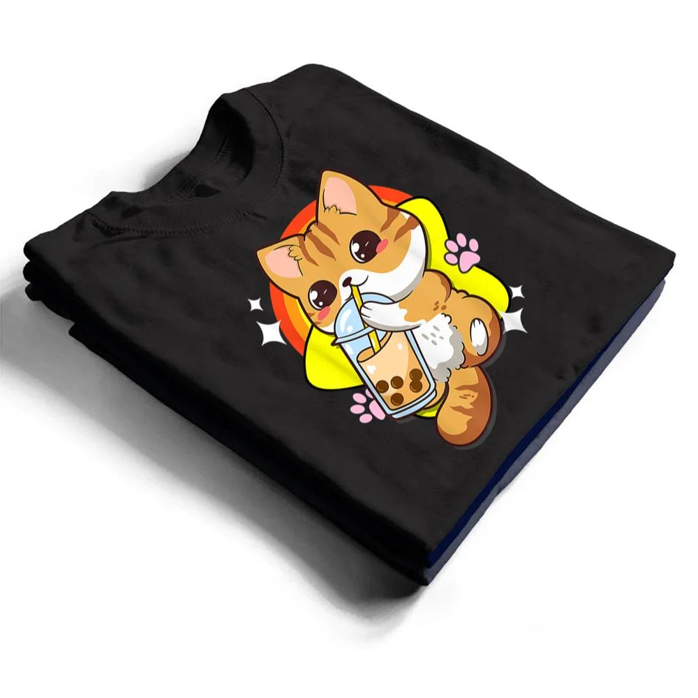 Boba-Tea-Bubble-Tea-Cat-Anime-Kawaii-Neko-Lover-Japanese-T-Shirt-1 Boba Tea Bubble Tea Cat Anime Kawaii Neko Lover Japanese T Shirt