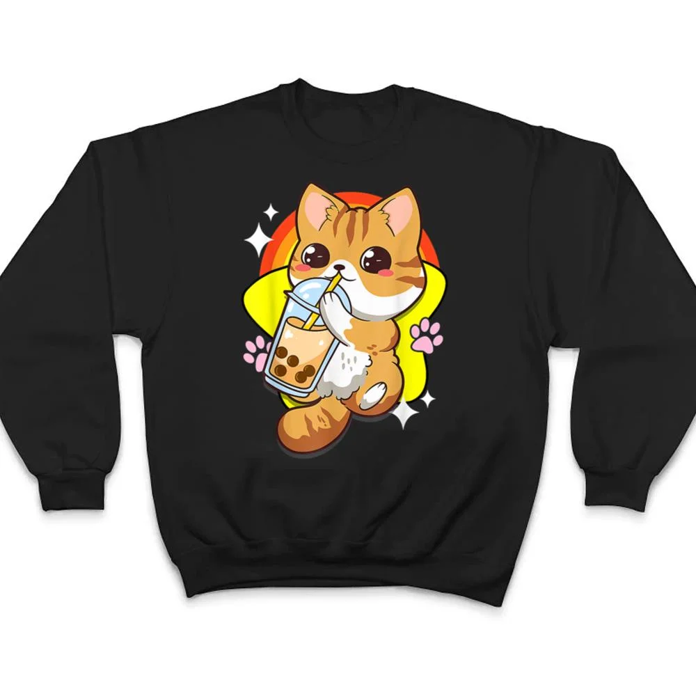 Boba-Tea-Bubble-Tea-Cat-Anime-Kawaii-Neko-Lover-Japanese-T-Shirt-4 Boba Tea Bubble Tea Cat Anime Kawaii Neko Lover Japanese T Shirt