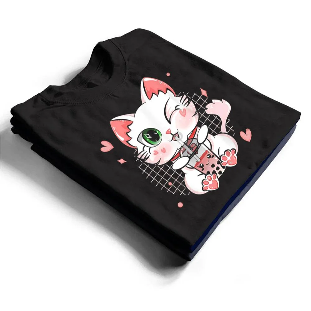 Boba-Tea-Cat-Bubble-Tea-Cat-Kawaii-Anime-Neko-Girls-T-Shirt-1 Boba Tea Cat Bubble Tea Cat Kawaii Anime Neko Girls T Shirt