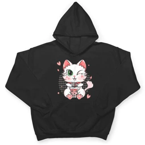 Boba Tea Cat Bubble Tea Cat Kawaii Anime Neko Girls T Shirt
