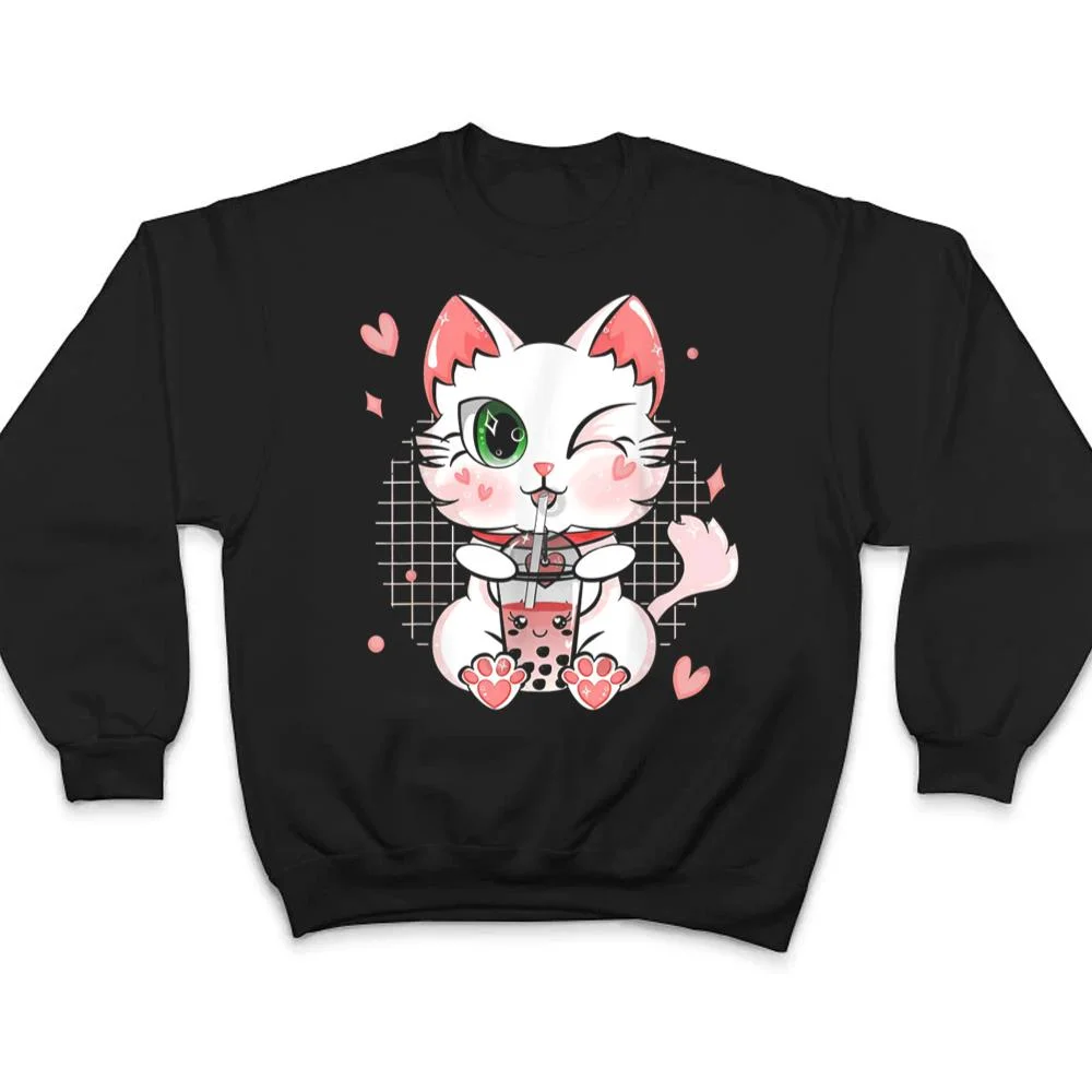Boba-Tea-Cat-Bubble-Tea-Cat-Kawaii-Anime-Neko-Girls-T-Shirt-4 Boba Tea Cat Bubble Tea Cat Kawaii Anime Neko Girls T Shirt