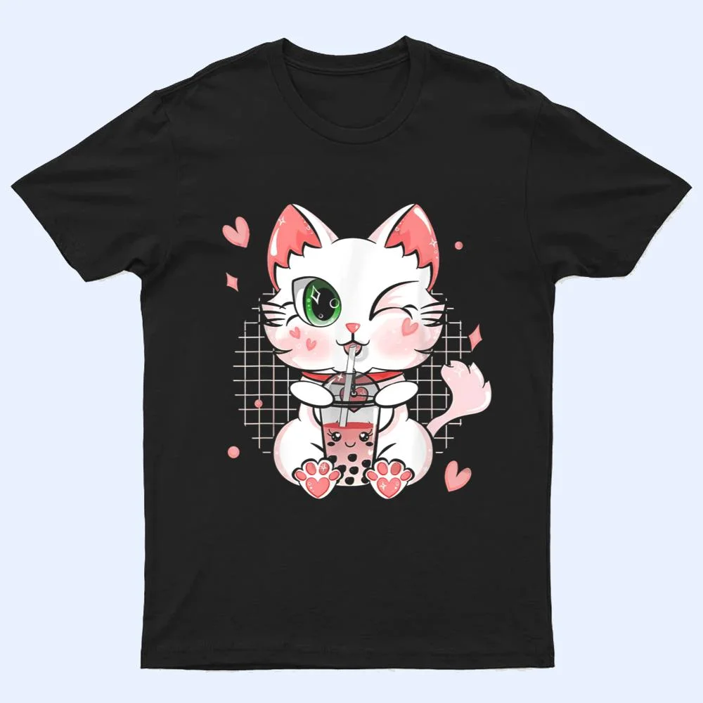 Boba Tea Cat Bubble Tea Cat Kawaii Anime Neko Girls T Shirt Boba Tea Cat Bubble Tea Cat Kawaii Anime Neko Girls T Shirt