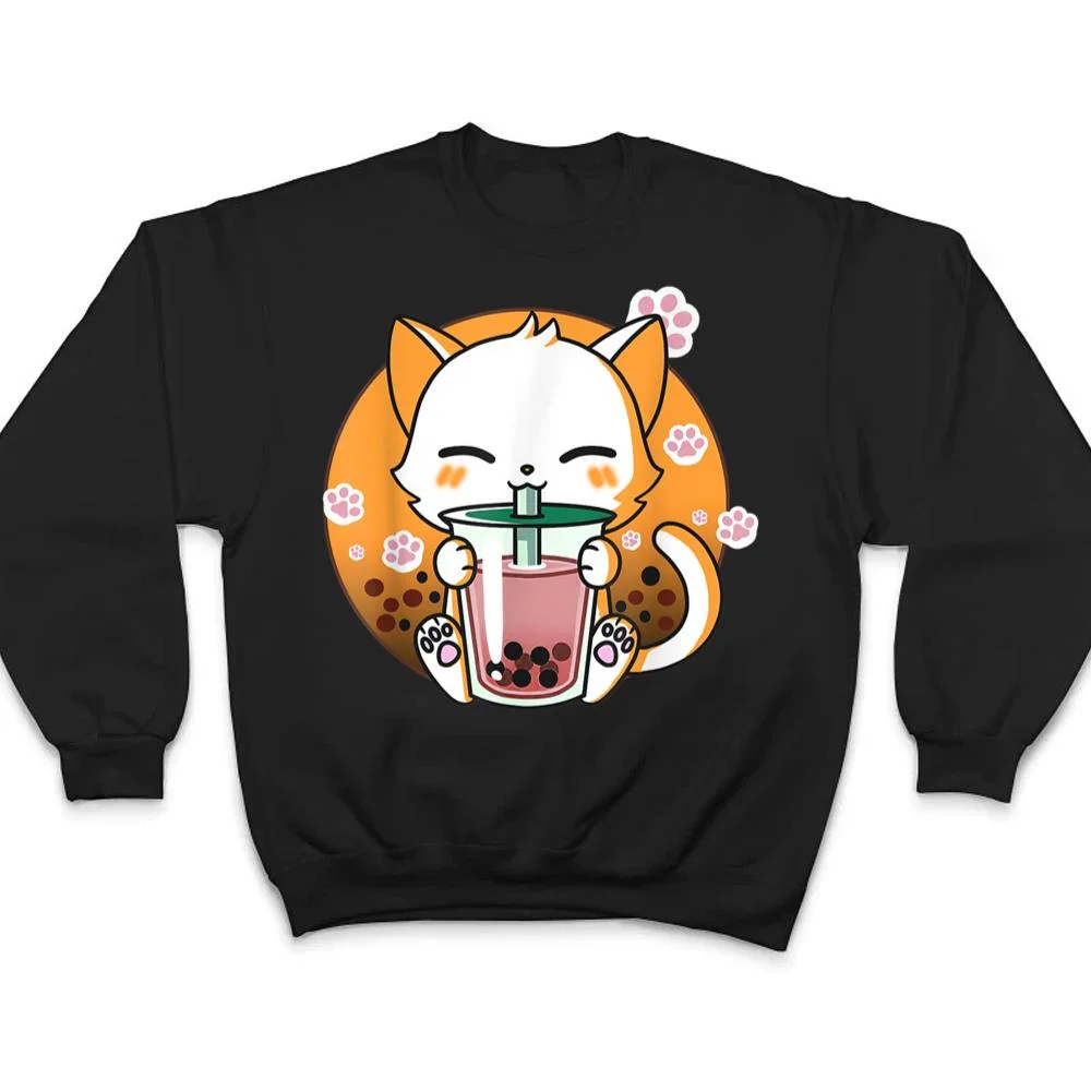 Boba-Tea-Cat-Bubble-Tea-Kawaii-Anime-Japanese-Gift-Girl-Teen-T-Shirt-4 Boba Tea Cat Bubble Tea Kawaii Anime Japanese Gift Girl Teen T Shirt