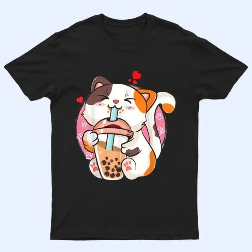 Boba Tea Cat Bubble Tea Kawaii Anime Japanese Girls Nager T Shirt