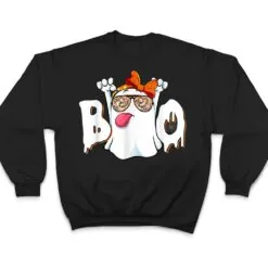 Boo Ghost Sunglasses Leopard Funny Halloween Girls Women T Shirt Boo Ghost Sunglasses Leopard Funny Halloween Girls Women T Shirt