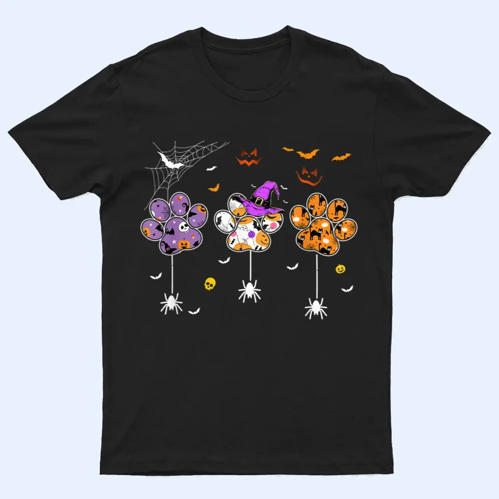 Boo Paw Print Dog Paw Spiders Halloween T Shirt Boo Paw Print Dog Paw Spiders Halloween T Shirt