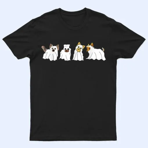Boo Yorkie Ghost Dog Pet Animal Funny Halloween Costume T Shirt