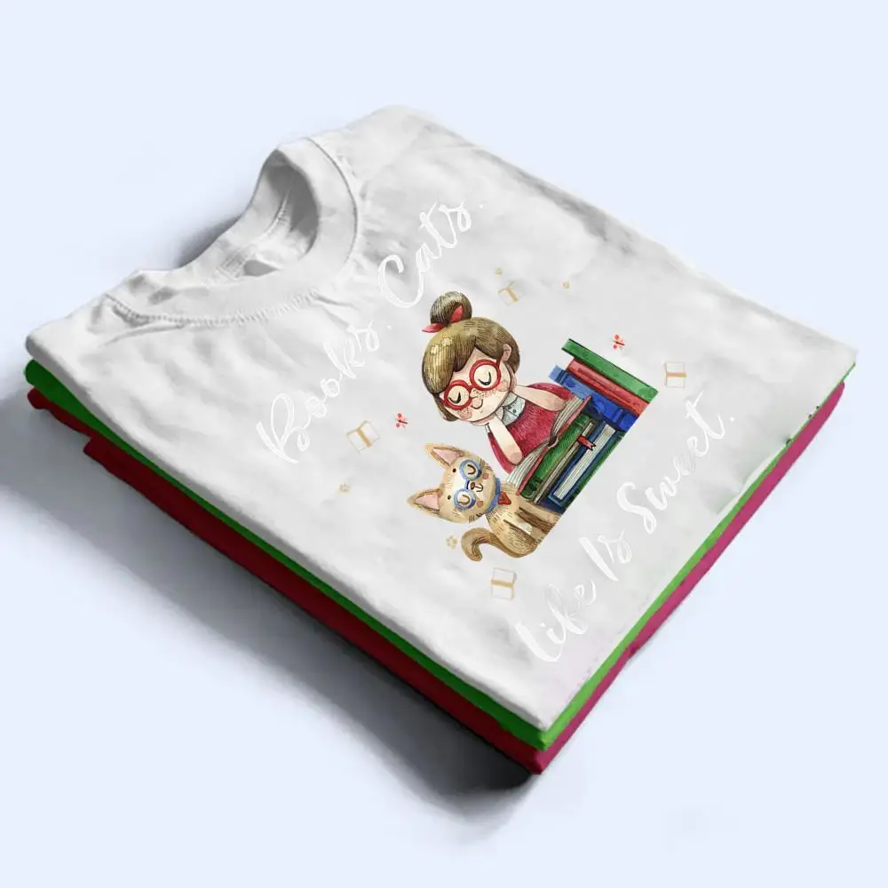 Books-Cats-Life-Is-Sweet-Cat-Book-Lovers-Reading-Book-Ver-2-T-Shirt-1 Books Cats Life Is Sweet Cat Book Lovers Reading Book Ver 2 T Shirt