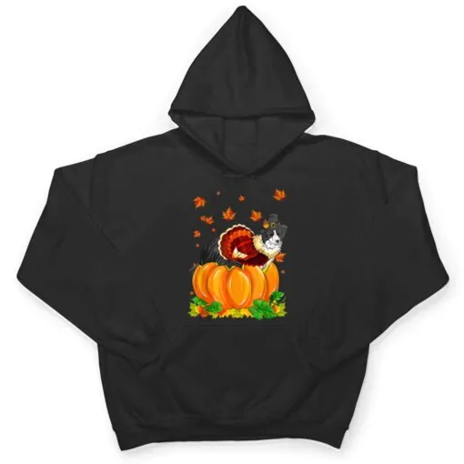 Border Collie Dog Thanksgiving Turkey Fall Autumn Pumpkin T Shirt