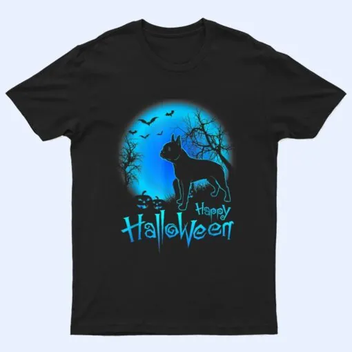 Boston Terrier Dog in The Moon Halloween Costume T Shirt