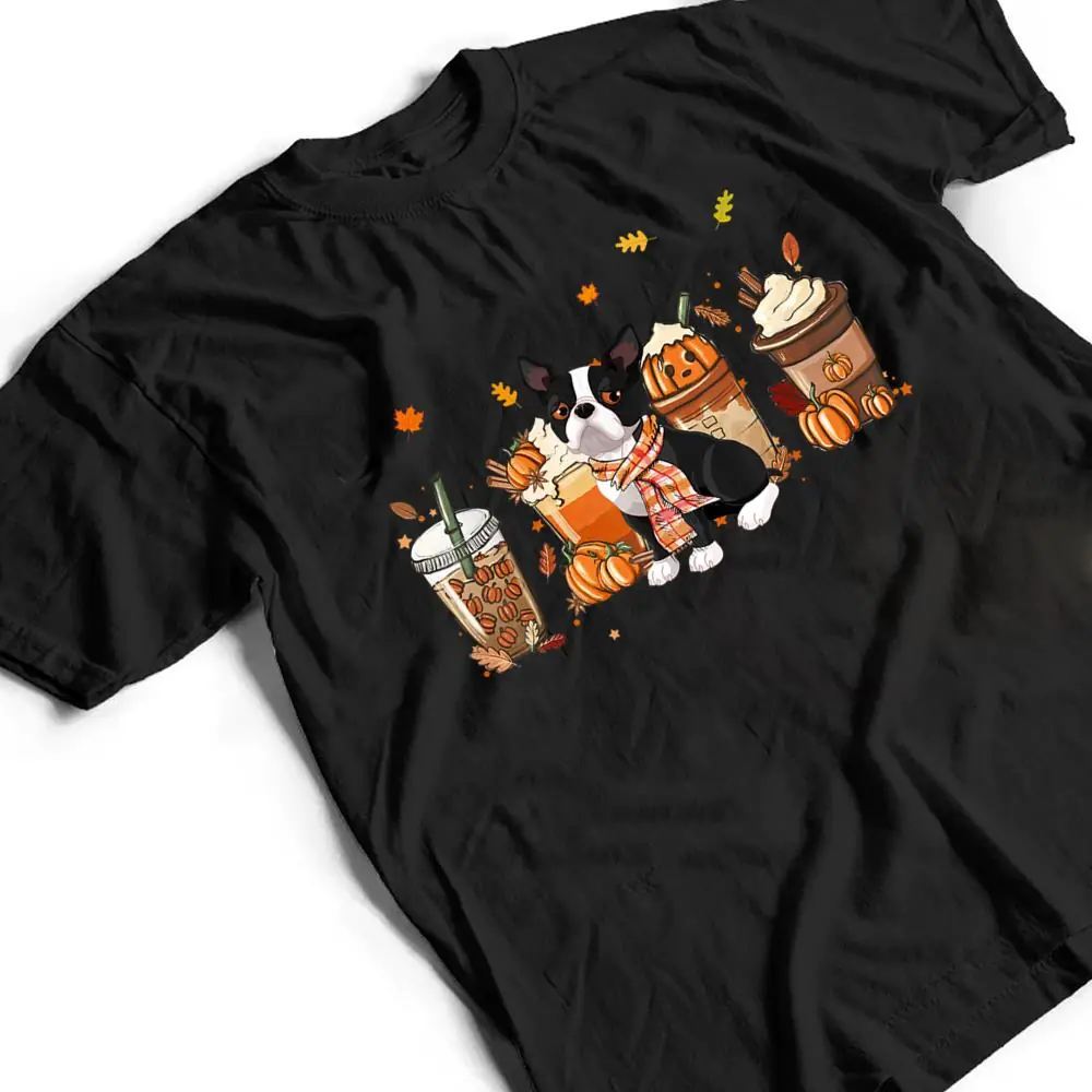 Boston-Terrier-Pumpkin-Spice-Latte-Iced-Autumn-Dog-Fall-T-Shirt-2 Boston Terrier Pumpkin Spice Latte Iced Autumn Dog Fall T Shirt