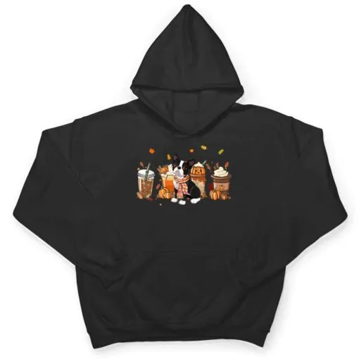 Boston Terrier Pumpkin Spice Latte Iced Autumn Dog Fall T Shirt