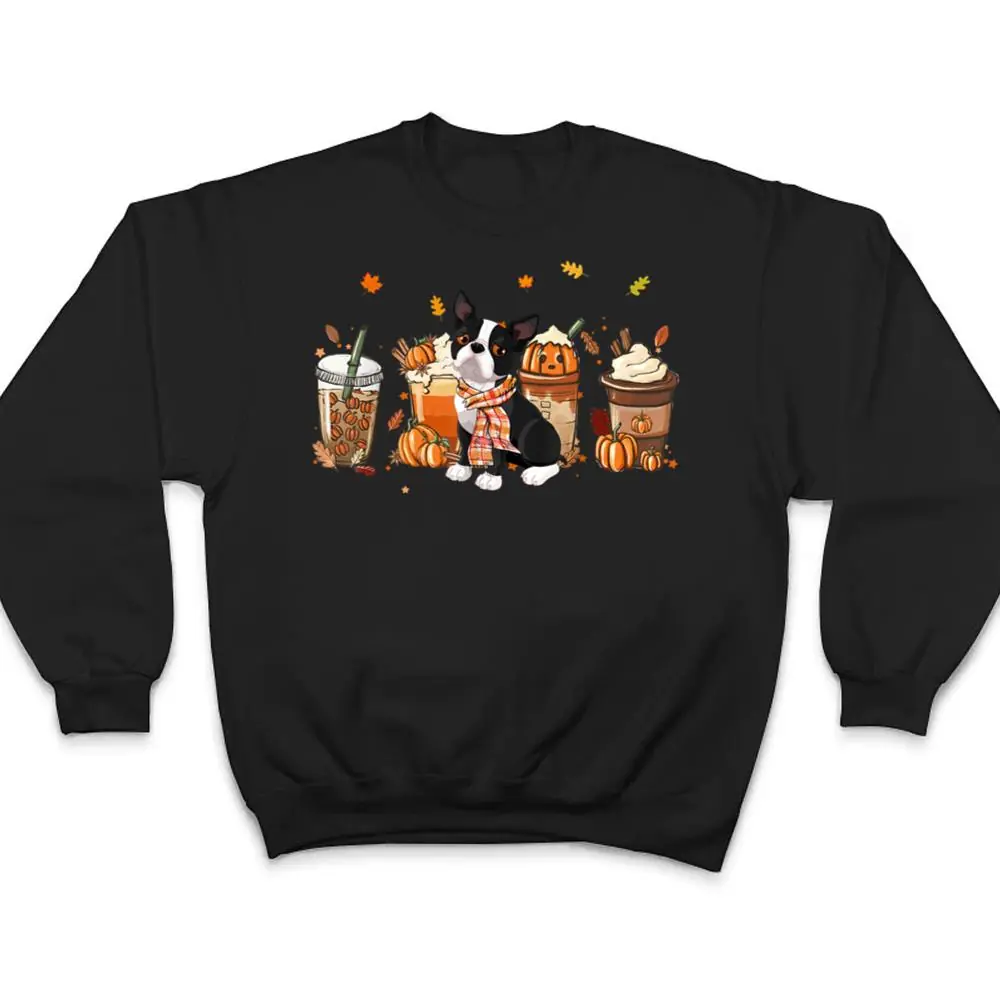 Boston-Terrier-Pumpkin-Spice-Latte-Iced-Autumn-Dog-Fall-T-Shirt-4 Boston Terrier Pumpkin Spice Latte Iced Autumn Dog Fall T Shirt
