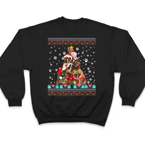 Boxer Dog Christmas Lights Christmas Ver 1 T Shirt