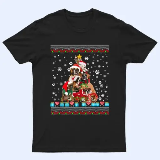 Boxer Dog Christmas Lights  Christmas Ver 1 T Shirt