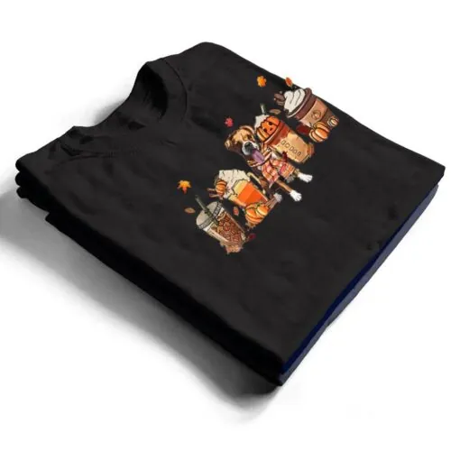 Boxer Dog Fall Coffee Mug Pumpkin Spice Latte Iced Autumn T Shirt