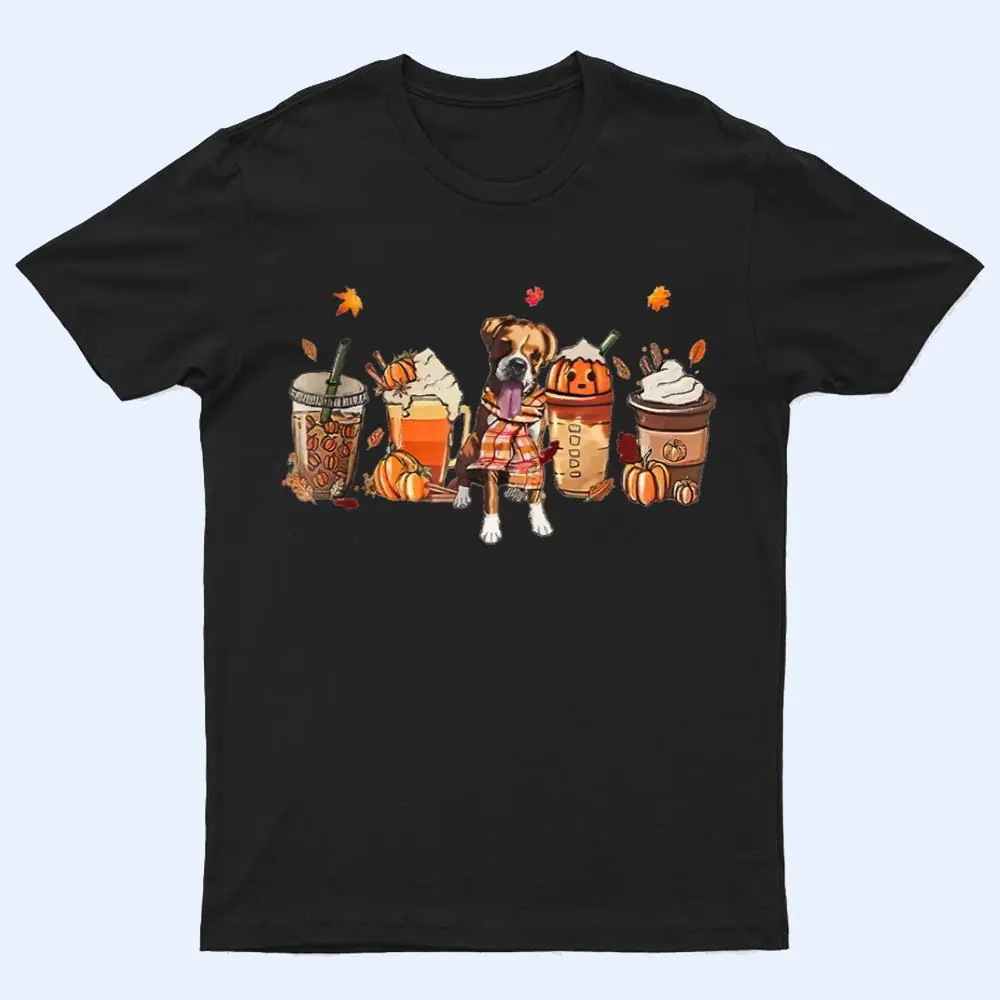 Boxer Dog Fall Coffee Mug Pumpkin Spice Latte Iced Autumn T Shirt Boxer Dog Fall Coffee Mug Pumpkin Spice Latte Iced Autumn T Shirt
