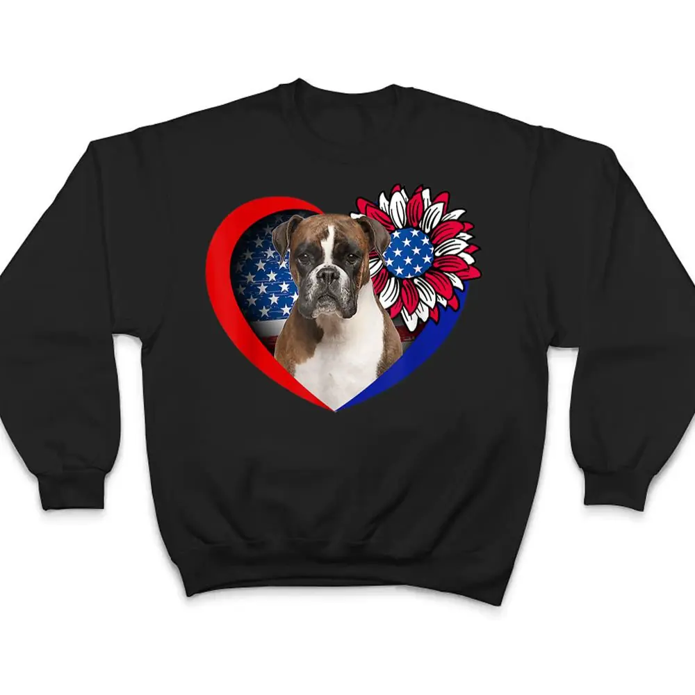 Boxer-Dog-Heart-American-Flag-4th-Of-July-Usa-Flag-Sunflower-T-Shirt-4 Boxer Dog Heart American Flag 4th Of July Usa Flag Sunflower T Shirt