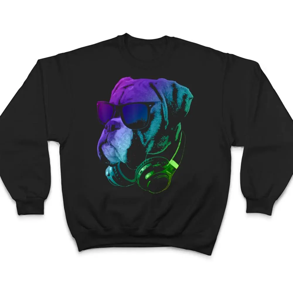 Boxer-Dog-With-Sunglasses-And-Headphones-T-Shirt-4 Boxer Dog With Sunglasses And Headphones T Shirt