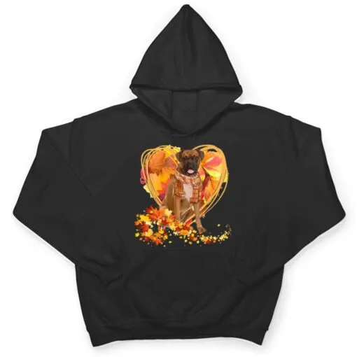 Boxer Love Autumn Heart Thanksgiving Dog Lover T Shirt