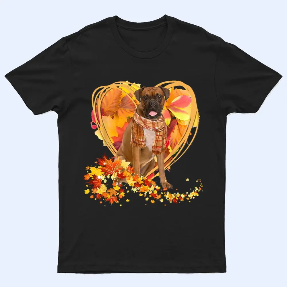 Boxer Love Autumn Heart Thanksgiving Dog Lover T Shirt Boxer Love Autumn Heart Thanksgiving Dog Lover T Shirt