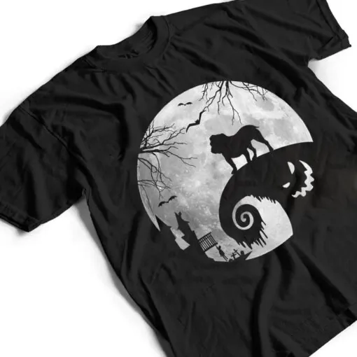 Bulldog Dog And Moon Halloween Costume Dog Lover Funny Gifts T Shirt