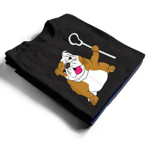 Bulldog Dog Lacrosse Design LAX Dad T Shirt