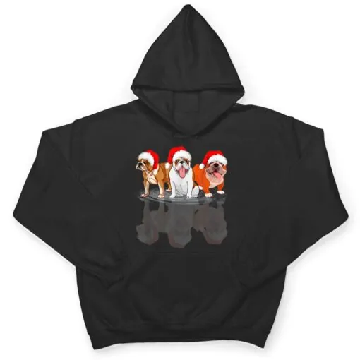 Bulldog Dog Lights Christmas Matching Family T Shirt