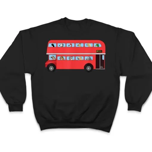 Bus With Cat, Dog, Raccoon and Other Funny Animals T Shirt