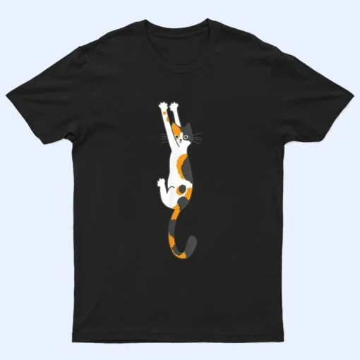 Calico Cat Hanging On T Shirt