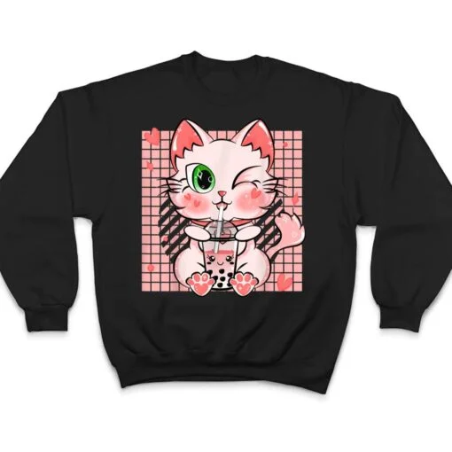 Cat Boba Tea Bubble Tea Anime Kawaii Neko for Girls Nager Ver 4 T Shirt