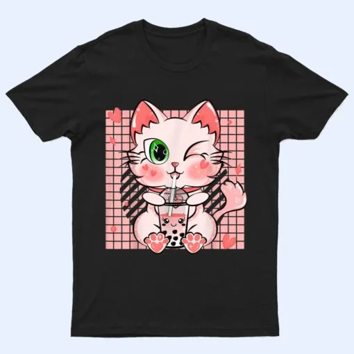 Cat Boba Tea Bubble Tea Anime Kawaii Neko for Girls Nager Ver 4 T Shirt